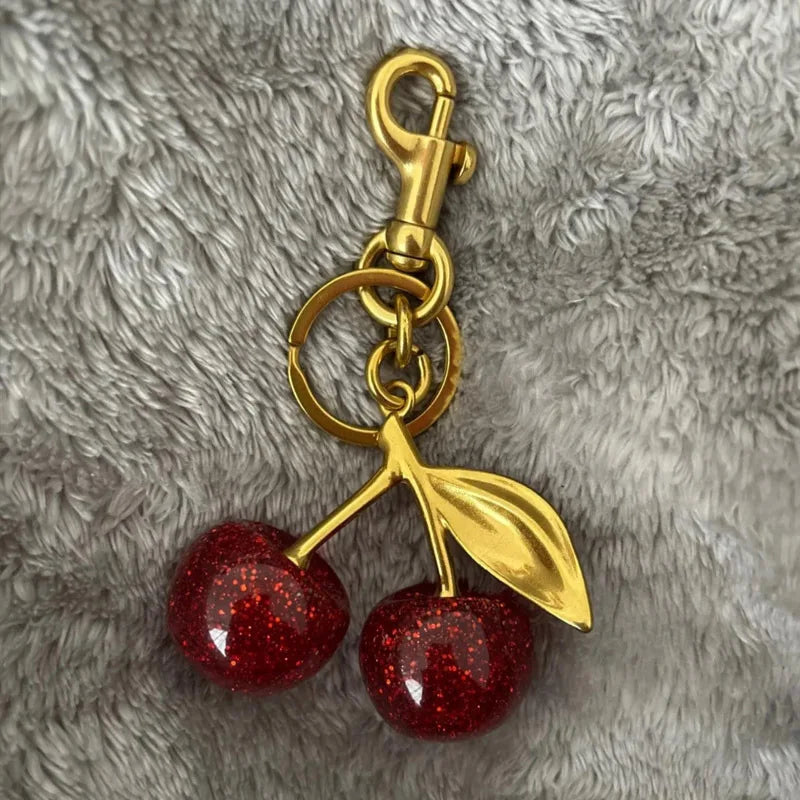 Red Cherry Pendant Keychain – Trendy Bag Charm & Keyring Pendant Keychain SWANS