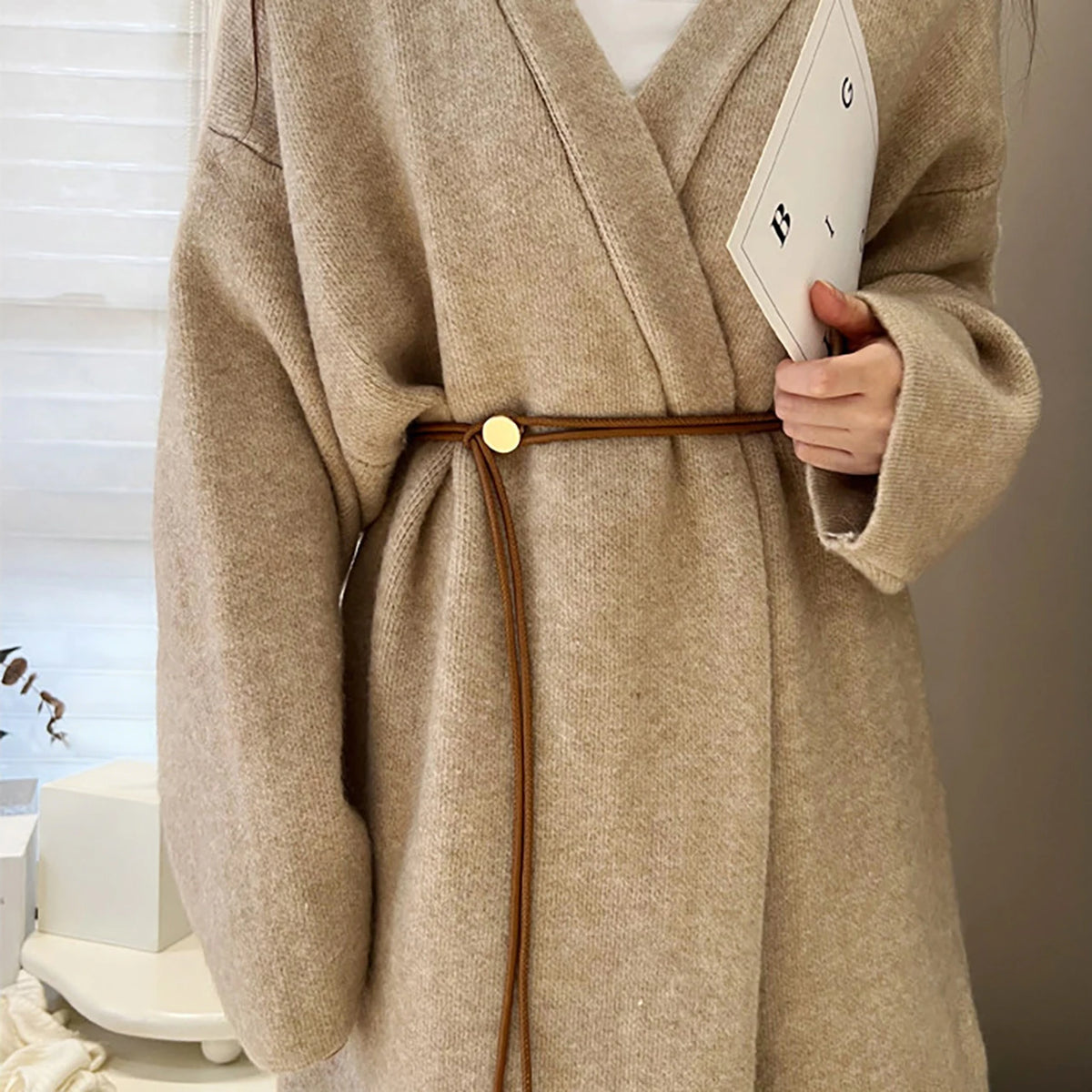 Women's PU Leather Rope Knot Thin Waist Belt – Solid Color Women's Waist Belt SWANS