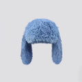 Rabbit Ear Plush Beanie – Women's Fluffy Knitted Winter Hat Winter Beanie Hat SWANS A Style blue One Size