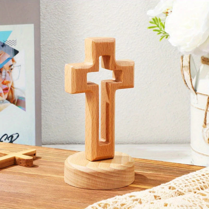 Wooden Crucifix with Jesus Statue – Church & Home Decor Religious Wood Decor SWANS