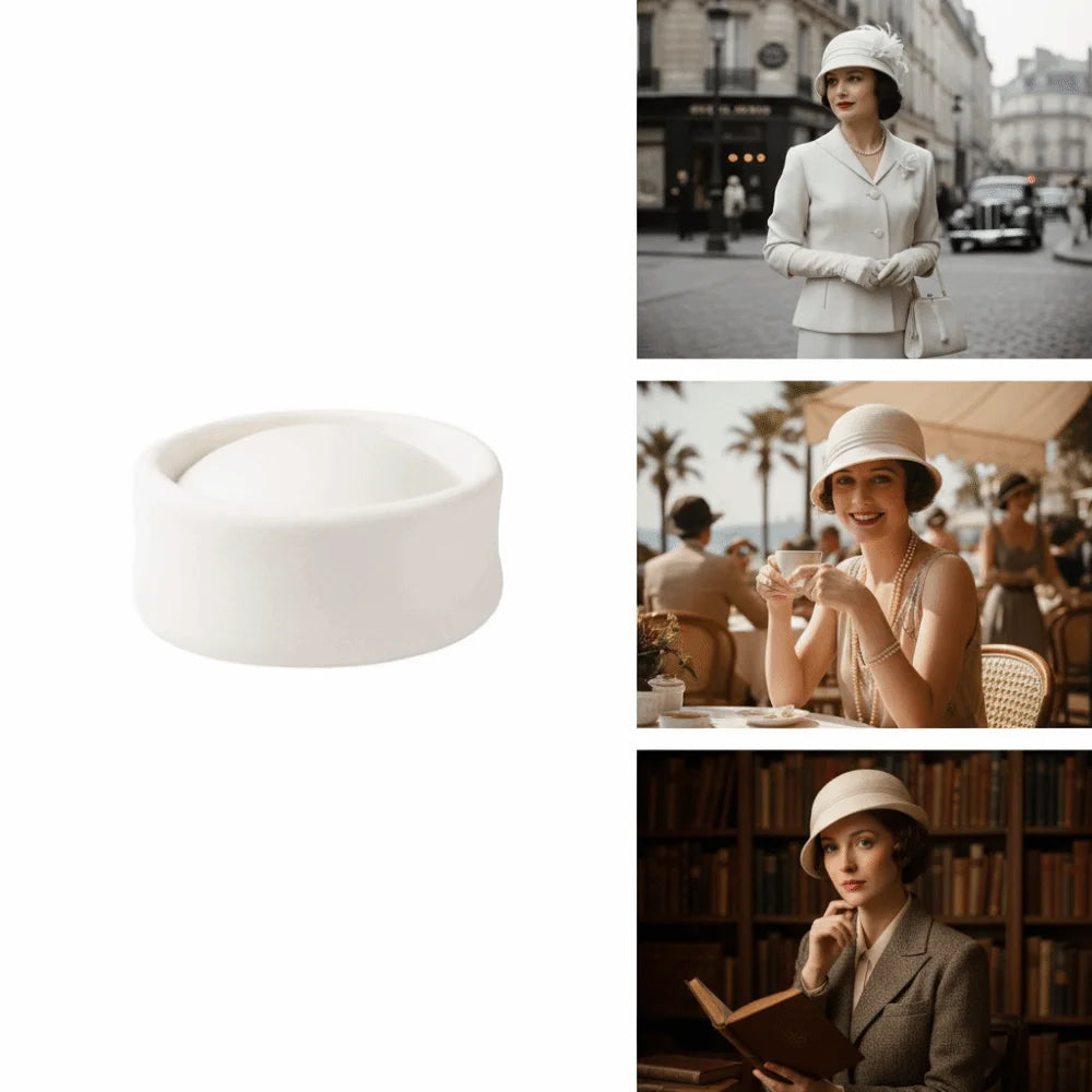 Women's Wool Felt Pillbox Beret – British Retro Fascinator Hat Pillbox Beret Hat SWANS