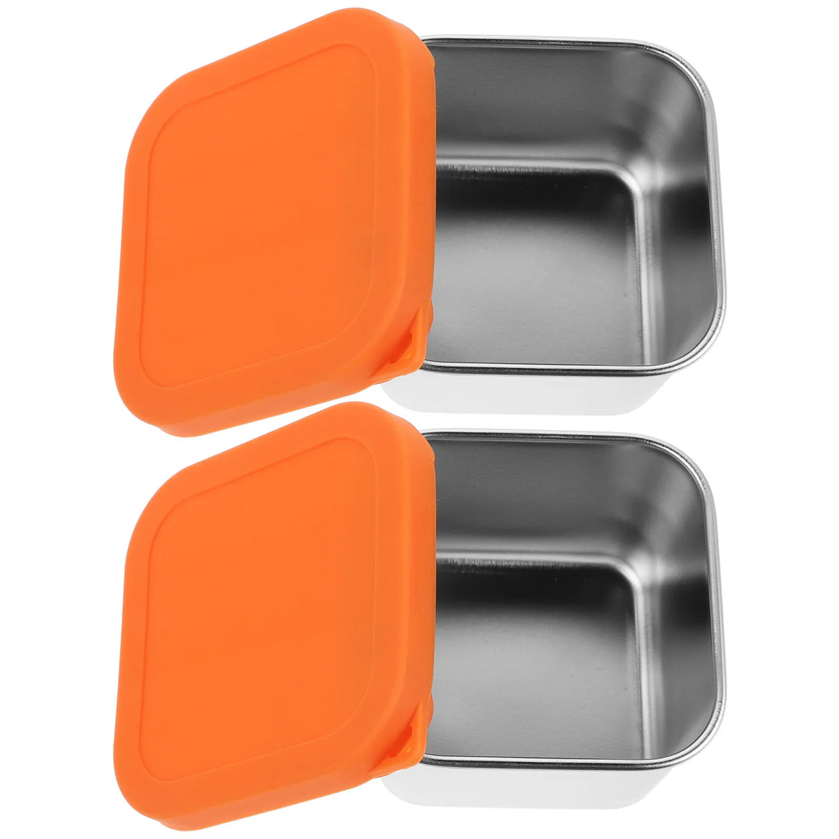 2-Pack Stainless Steel Sauce Containers – Leakproof Silicone Lid Food Storage Containers SWANS