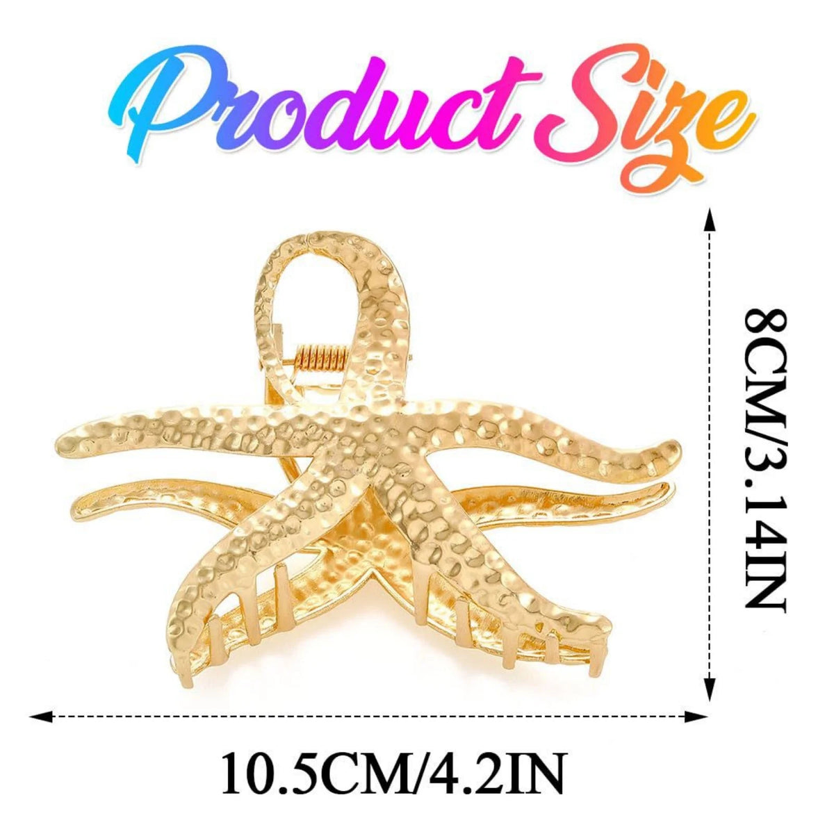 Starfish Hair Claw Clip – Gold & Silver Metal Hair Grip Hair Claw Clip SWANS