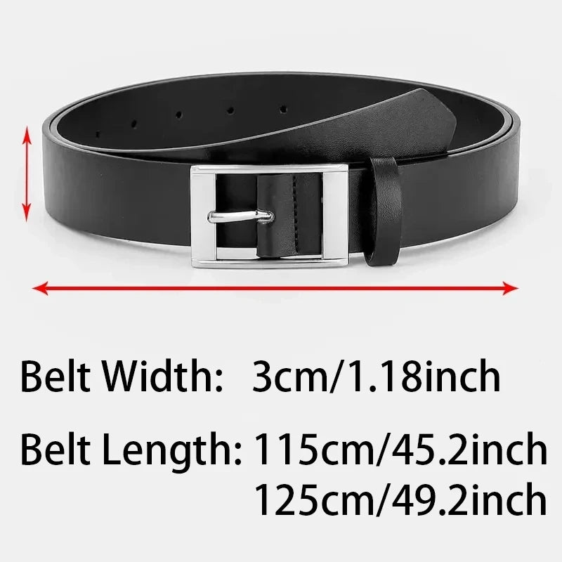 Men's PU Leather Belt – Metal Pin Buckle Casual Waist Strap Men's Leather Belt SWANS