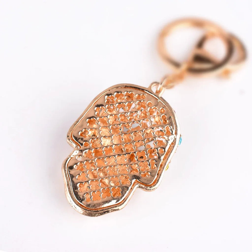 Rhinestone Skull Key Chain – Metal Bag Charm & Car Pendant Skull Bag Charm SWANS