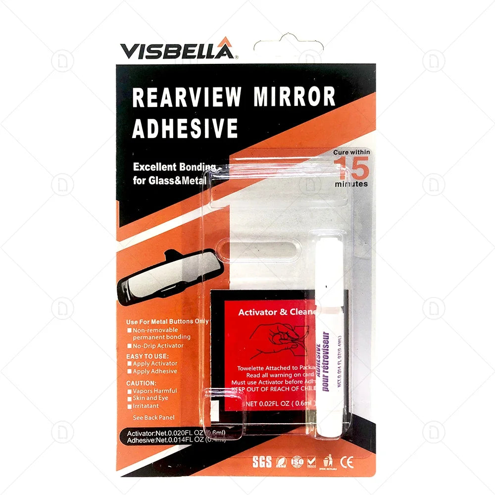 Car Rearview Mirror Adhesive Kit – Quick-Dry Strong Bond Glue Mirror Repair Adhesive SWANS 1 Mirror Adhesive