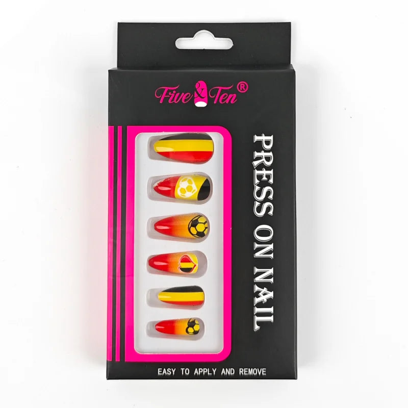 Germany Soccer Press-On Nails – Removable False Nails Set Press-On Nails SWANS