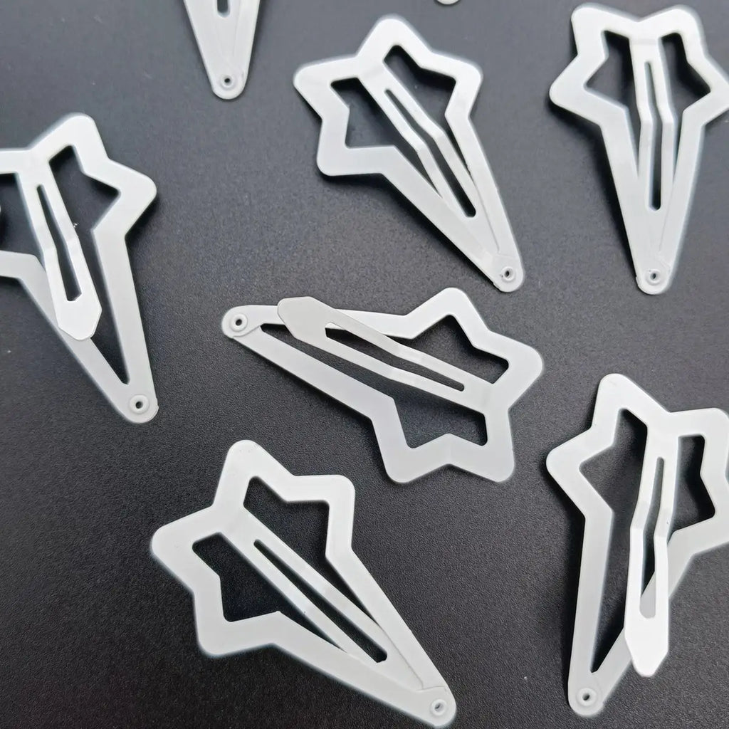 12-Pack Star Hair Clips – Non-Slip Metal Snap Barrettes Women Hair Snap Barrettes SWANS