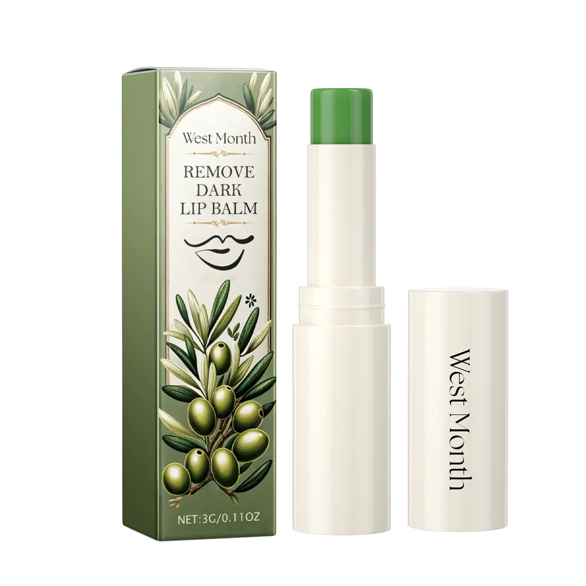 WEST MONTH Brightening Lip Balm – Exfoliating & Moisturizing Lip Balm Treatment SWANS 3g boxed