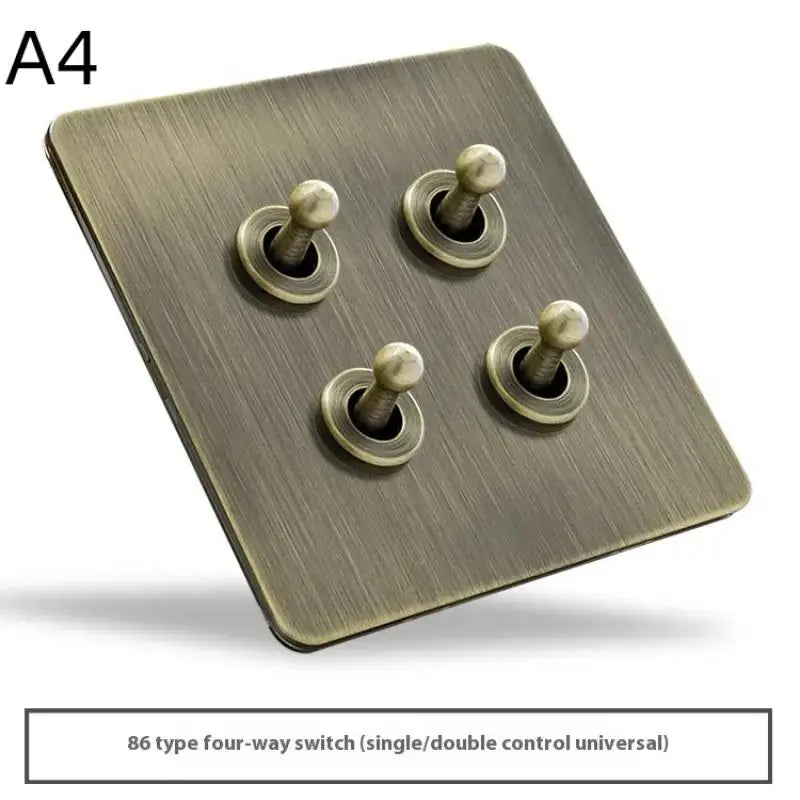 Retro Bronzed Antique Metal EU Wall Toggle Light Switch 1PC Wall Toggle Switch SWANS A4