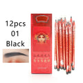 12-Pack Waterproof Eyebrow Pencil Set – 6 Colors Long-Lasting Eyebrow Pencil Set SWANS 12pcs 01Black