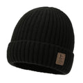 Winter Knitted Beanie & Scarf Set – Velvet Lined, Windproof Winter Hat & Scarf Set SWANS Black Hat