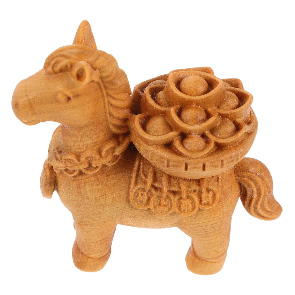 Hand-Carved Miniature Wooden Horse Statue – Home & Desk Decor Wood Horse Figurine SWANS