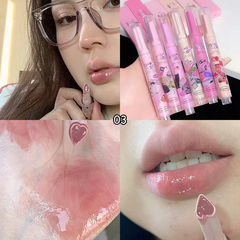 Watermelon Jelly Mirror Lip Gloss – Moisturizing K-Beauty Jelly Lip Gloss SWANS 03 1PCS
