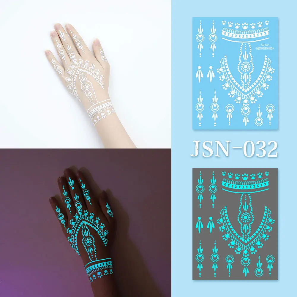 Luminous Glow Temporary Tattoo Stickers – Face, Arm & Body Temporary Tattoo Sticker SWANS 32