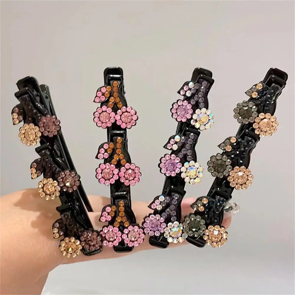 Crystal Rhinestone Braided Hair Clips – Barrettes for Women Hair Clip Barrettes SWANS