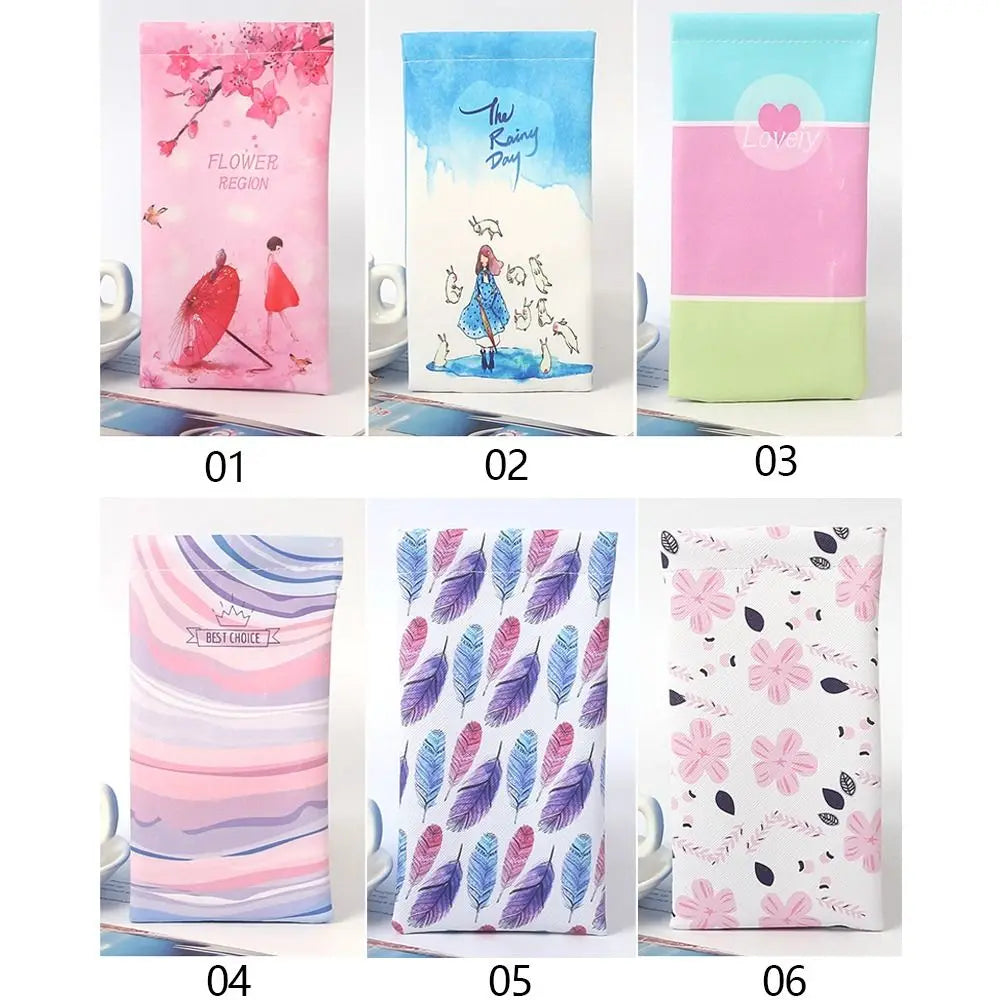 PU Leather Floral Glasses Bag – Soft Sunglasses Storage Pouch Glasses Storage Bag SWANS
