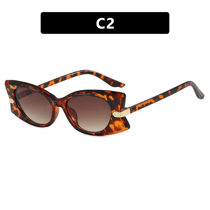 TOYEARN Butterfly Sunglasses UV400 Vintage Unisex Shades Butterfly Sunglasses SWANS Leopard Tea