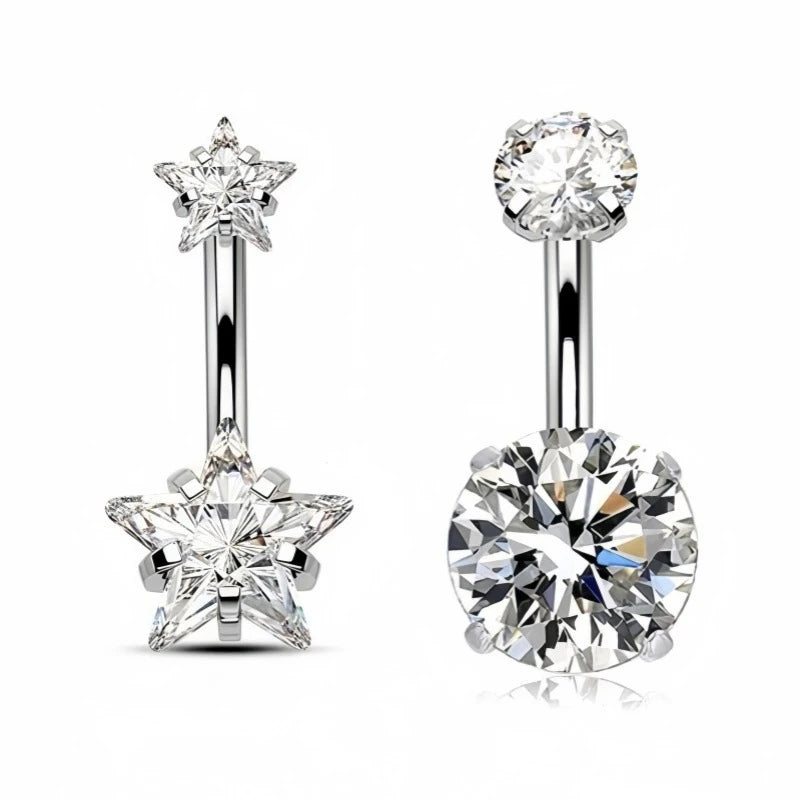 Stainless Steel Heart Belly Button Ring | Navel Piercing Jewelry Belly Button Ring SWANS