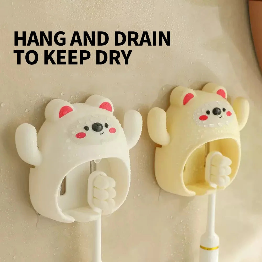 SWANS No-Drill Adhesive Toothbrush Holder – 1, 2 & 4 Slot Toothbrush Holder SWANS