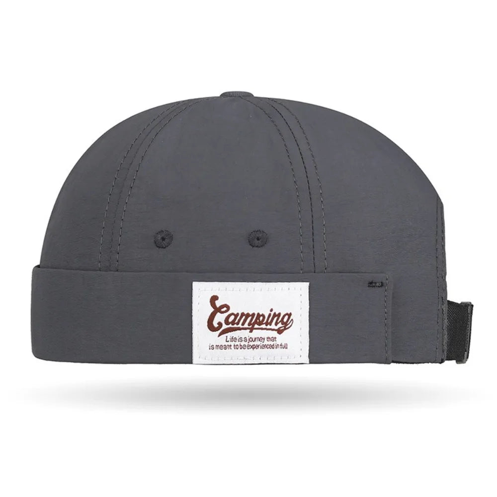 Retro Brimless Docker Cap – Adjustable Breathable Skullcap Docker Cap Hat SWANS