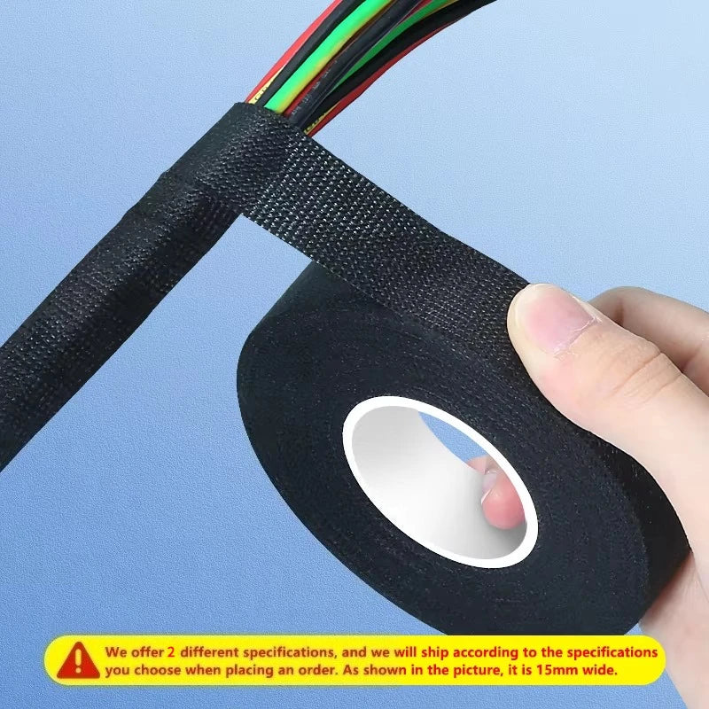 Automotive Wire Harness Cloth Tape – High Temp Resistant Wire Harness Tape SWANS black 15mm 15m