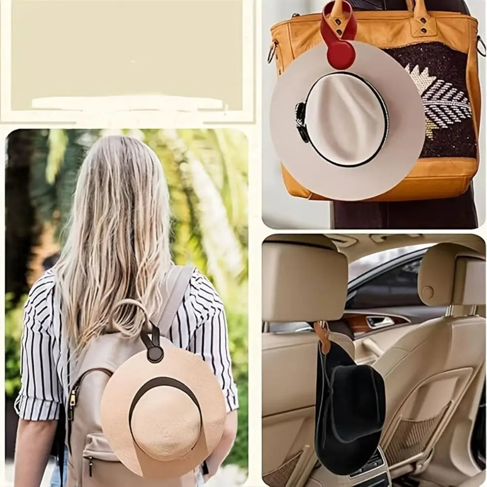 Magnetic Hat Clip PU Leather Travel Hat Holder & Keeper Travel Hat Clip SWANS