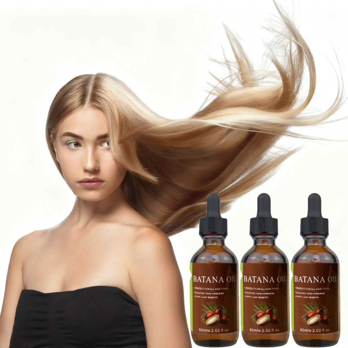 Batana Hair Nourishing Oil 60ml – All Hair Types | Unisex Hair Nourishing Oil SWANS 3pcs United States