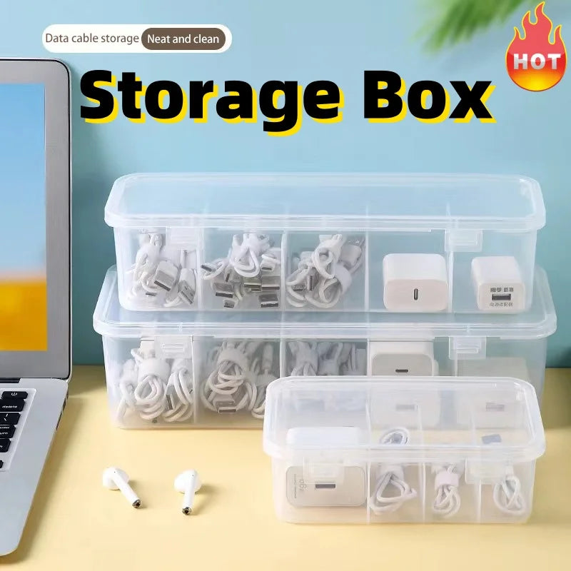 Transparent Dustproof Storage Box – Cable & Card Organizer Storage Organizer Box SWANS