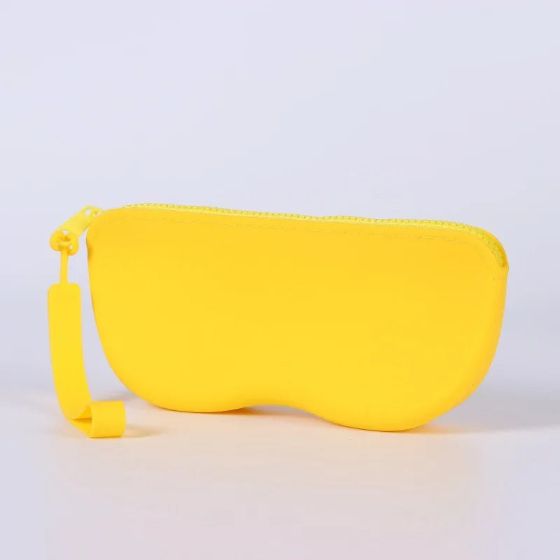 Soft Silicone Zipper Eyeglass Case – Waterproof & Dustproof Eyeglass Case SWANS Yellow