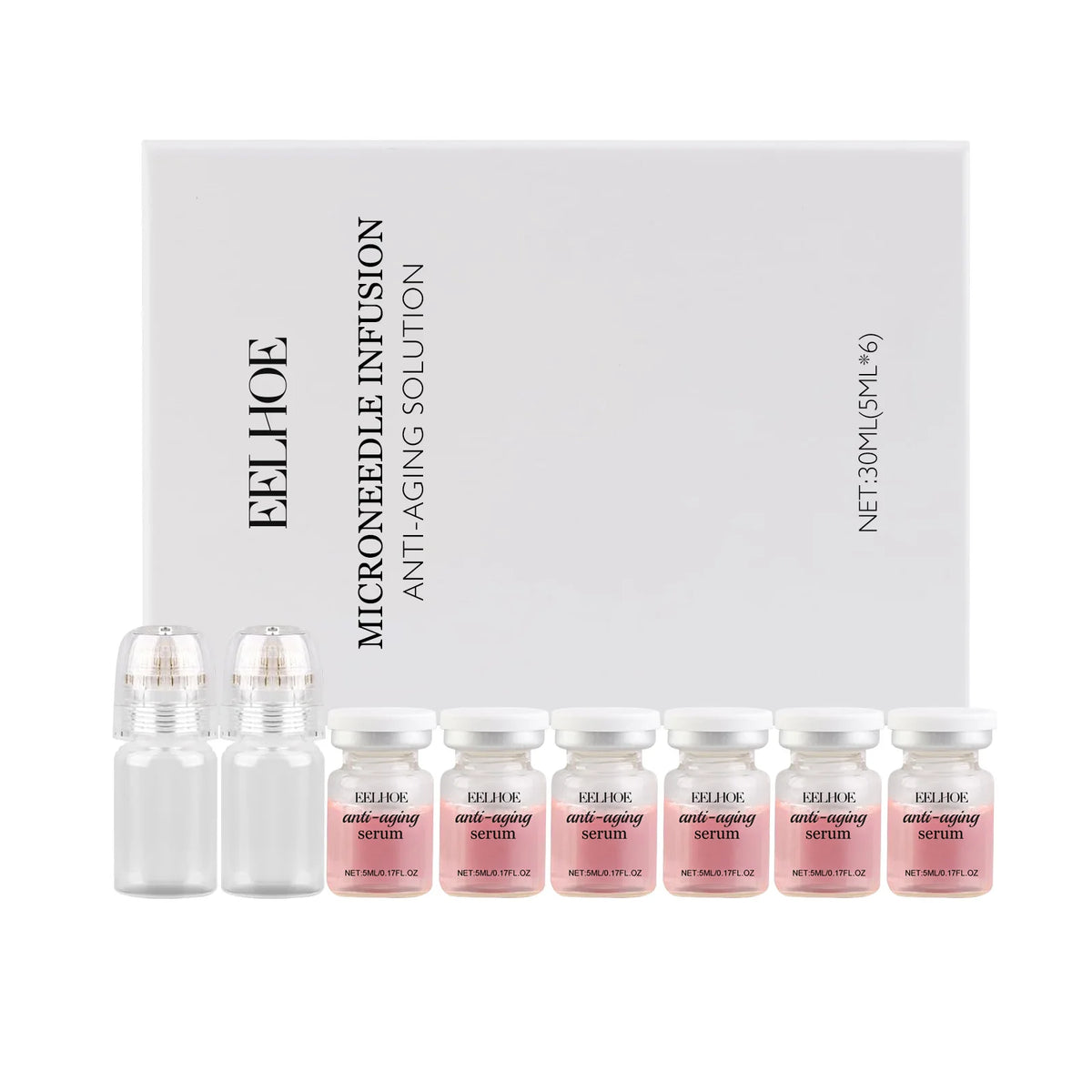0.25mm Microneedle Roller Kit with Collagen & Hyaluronic Serum Microneedle Serum Kit SWANS 1 set