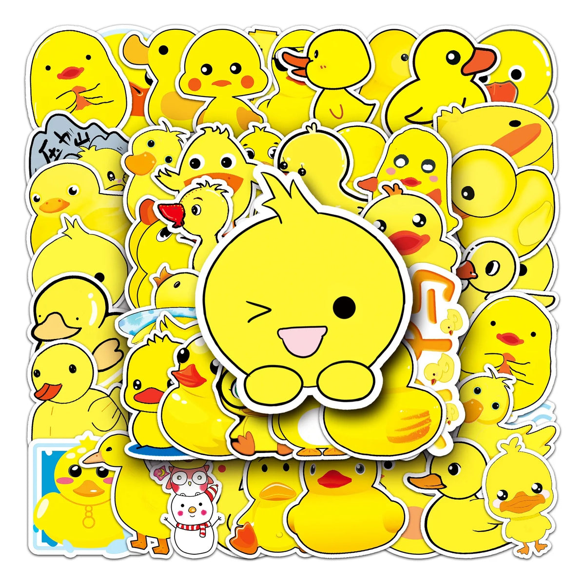 Yellow Duck Cartoon Stickers – Waterproof Anti-Fade DIY Decals Decorative Stickers SWANS