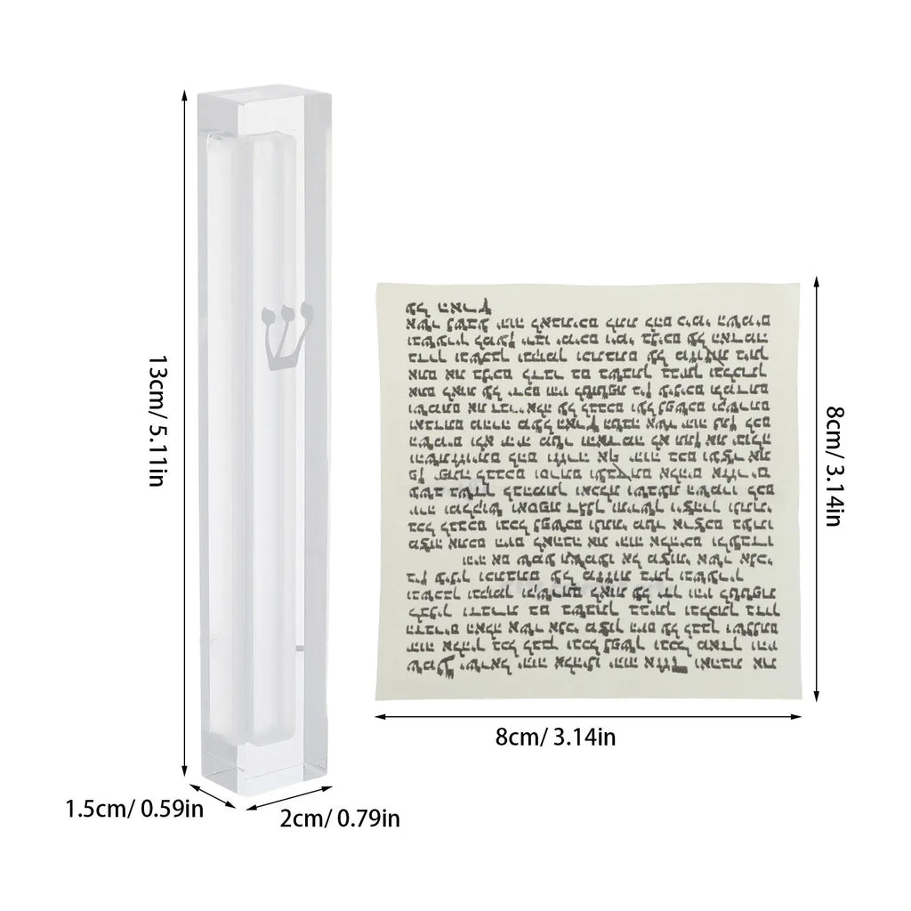 Clear Acrylic Mezuzah Case – Jewish Door Scroll Holder Mezuzah Case SWANS
