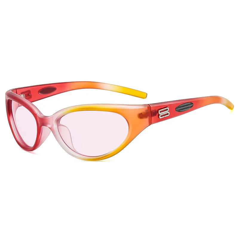 Y2K Cat Eye Sunglasses UV400 Rainbow Gradient Shades Cat Eye Sunglasses SWANS Rainbow