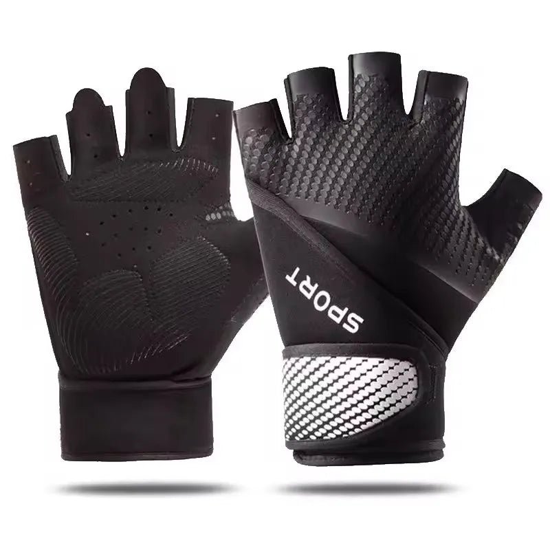 Workout Gloves Wrist Wrap – Palm Protection & Extra Grip Workout Gloves SWANS Black M