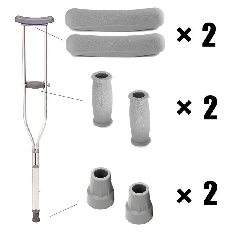 7/8 Inch Replacement Crutch Pads – Anti-Slip Rubber Set 6pc Crutch Accessories SWANS
