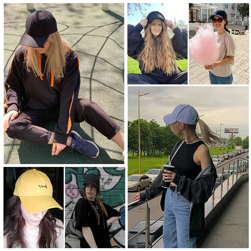 Unisex Cotton Baseball Cap – Letter Embroidery Adjustable Sun Hat Baseball Cap SWANS