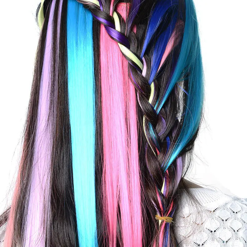 13-Piece Colorful Clip-In Hair Extensions 55cm Straight Synthetic Clip-In Hair Extensions SWANS