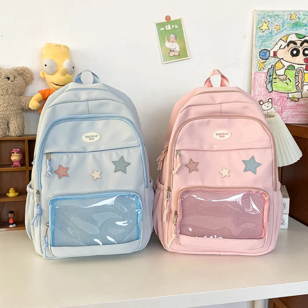 Y2K Transparent Ita Backpack – Cute Badge Display School Bag Ita Backpack SWANS