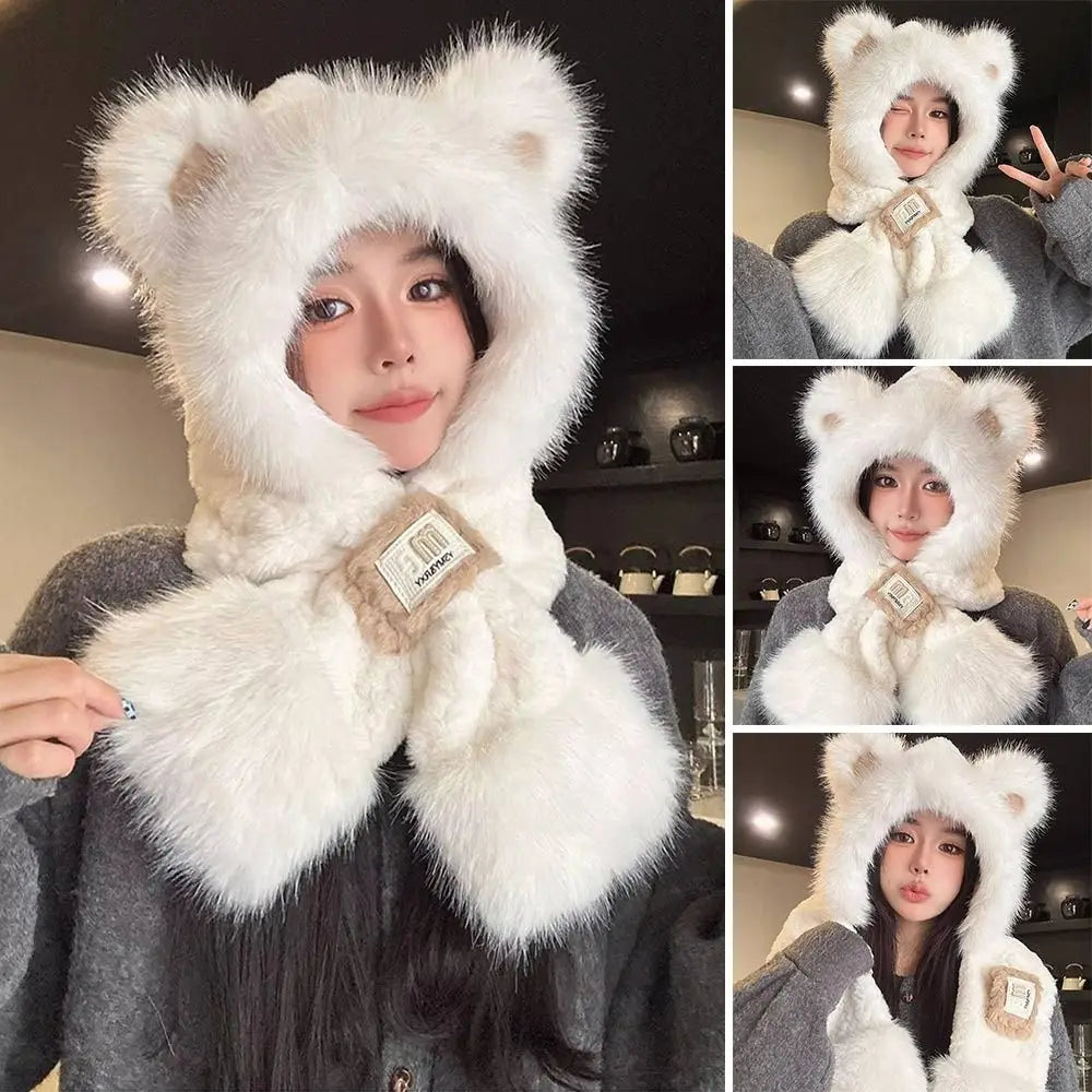Women's Winter Beanie Hat & Scarf Set – Windproof Warm Cap Winter Beanie Hat Set SWANS