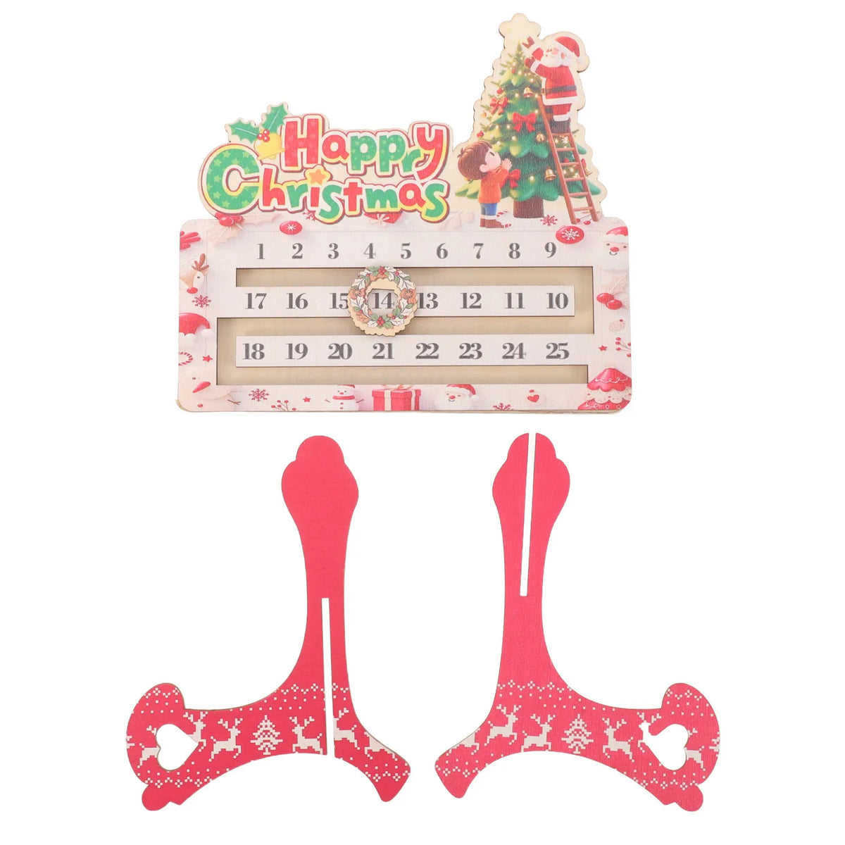 Wooden Christmas Countdown Calendar 25-Day Tabletop Advent Sign Christmas Countdown Calendar SWANS