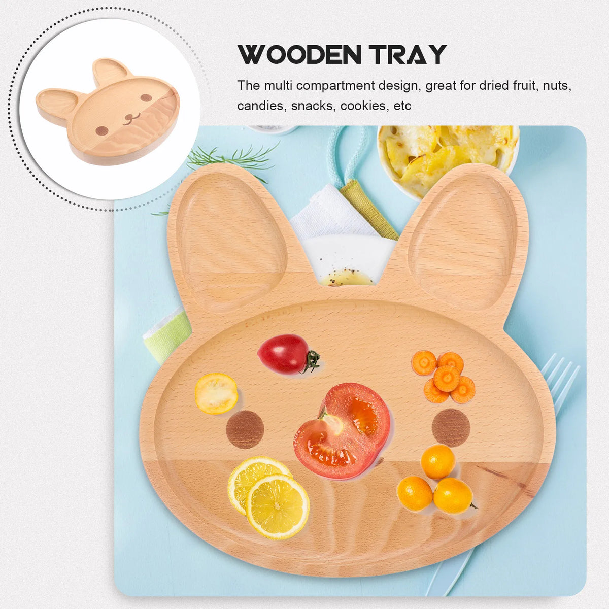 Wooden Rabbit Serving Tray – Fruit, Snacks & Dessert Display Wooden Serving Tray SWANS Default Title