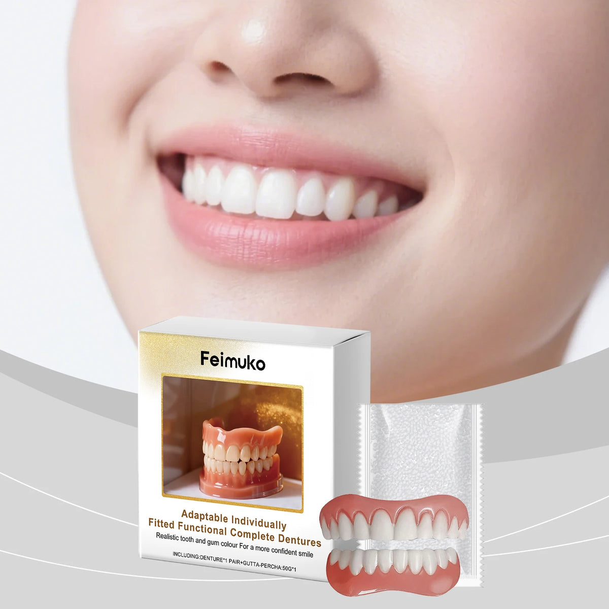 FEIMUKO Denture Modification Kit – Secure Fit & Natural Look Denture Care Kit SWANS