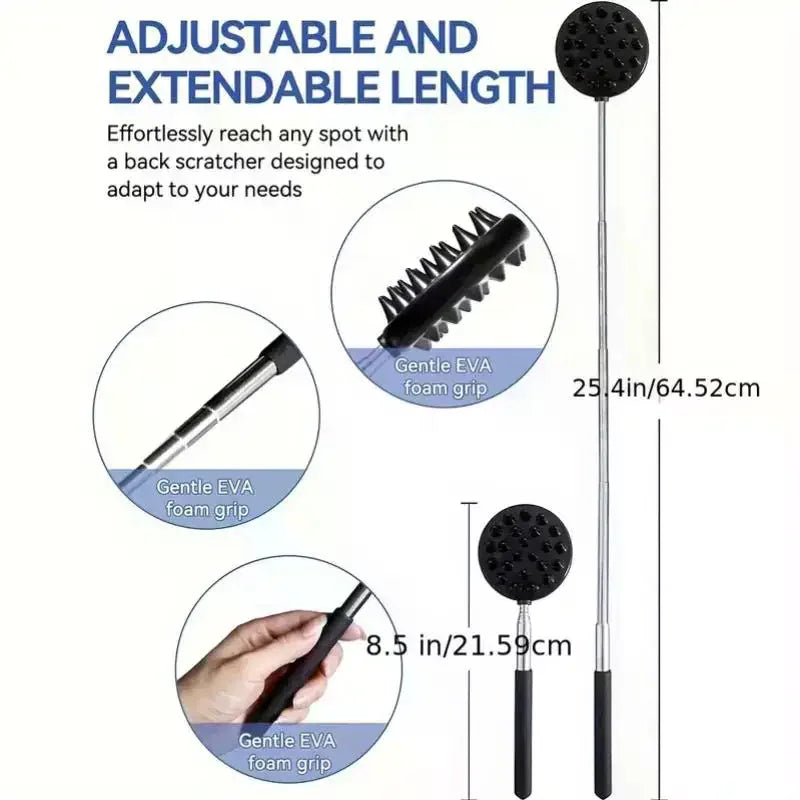 Telescopic Back Scratcher & Massager – Extends to 25" Back Scratcher Massager SWANS