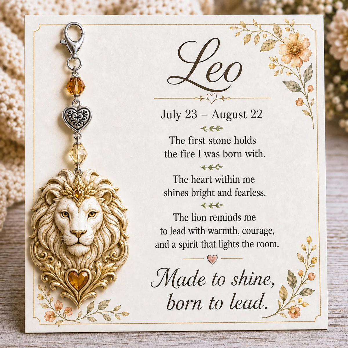 Zodiac Sign Acrylic Keychain – Astrology Horoscope Gift Zodiac Keychain SWANS acrylic-Leo