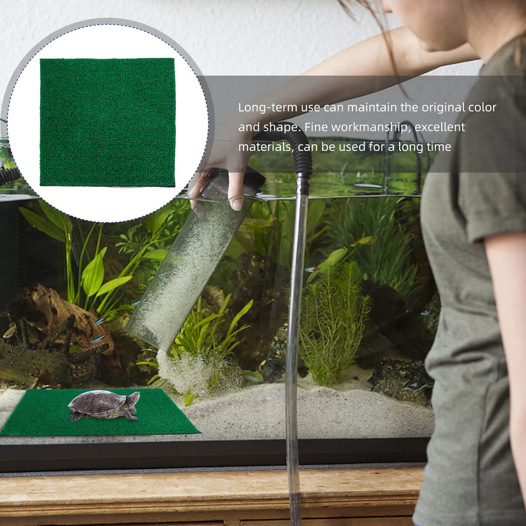 Artificial Grass Mat – Turtle Basking Platform & Tank Decor Reptile Habitat Mat SWANS