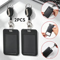 2-Pack Retractable Badge Holder with Clip & Key Ring – ID Case Badge Holder SWANS 2-piece set