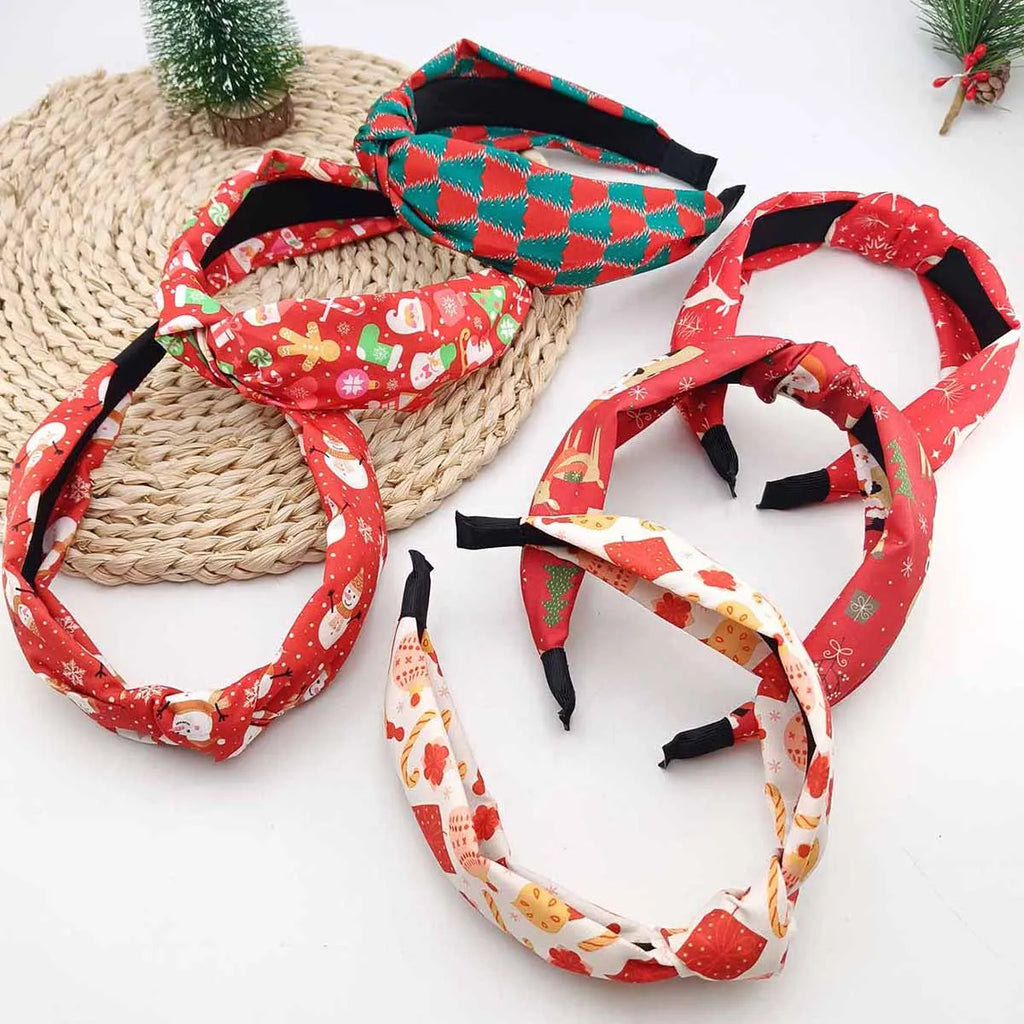 Christmas Wide-Edge Knotted Headband for Women | Festive Hair Headband SWANS