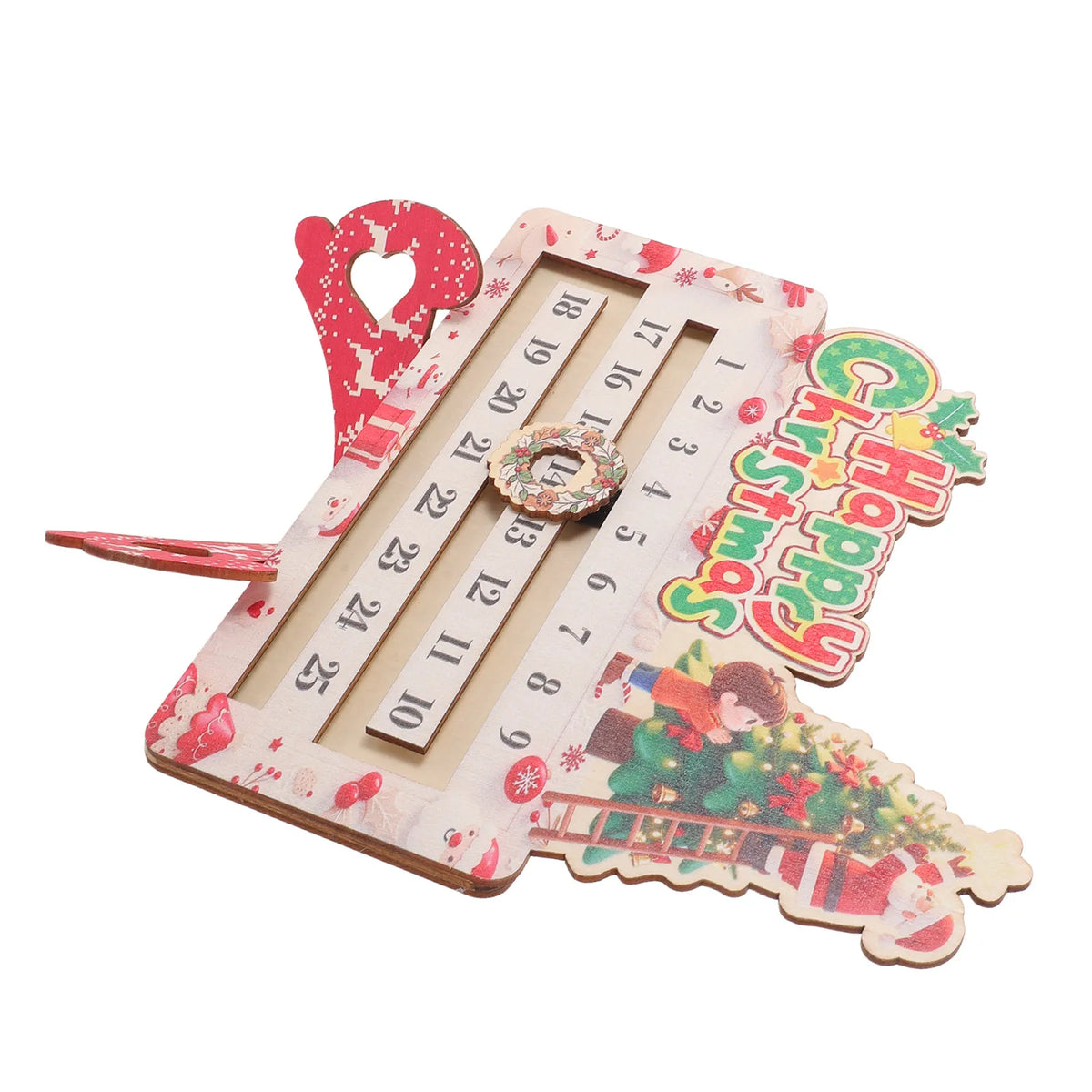 Wooden Christmas Countdown Calendar 25-Day Tabletop Advent Sign Christmas Countdown Calendar SWANS other