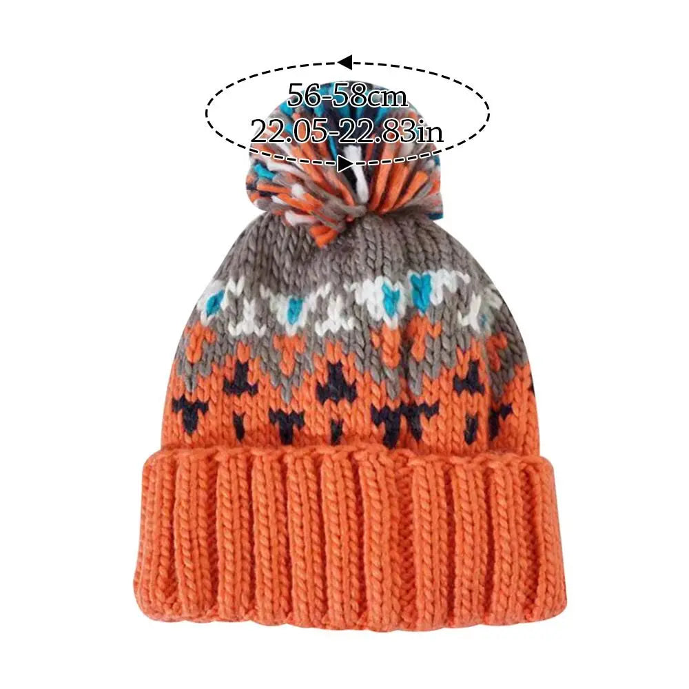 Women's Thickened Pompom Knit Beanie Hat with Ear Flaps Winter Knit Beanie SWANS
